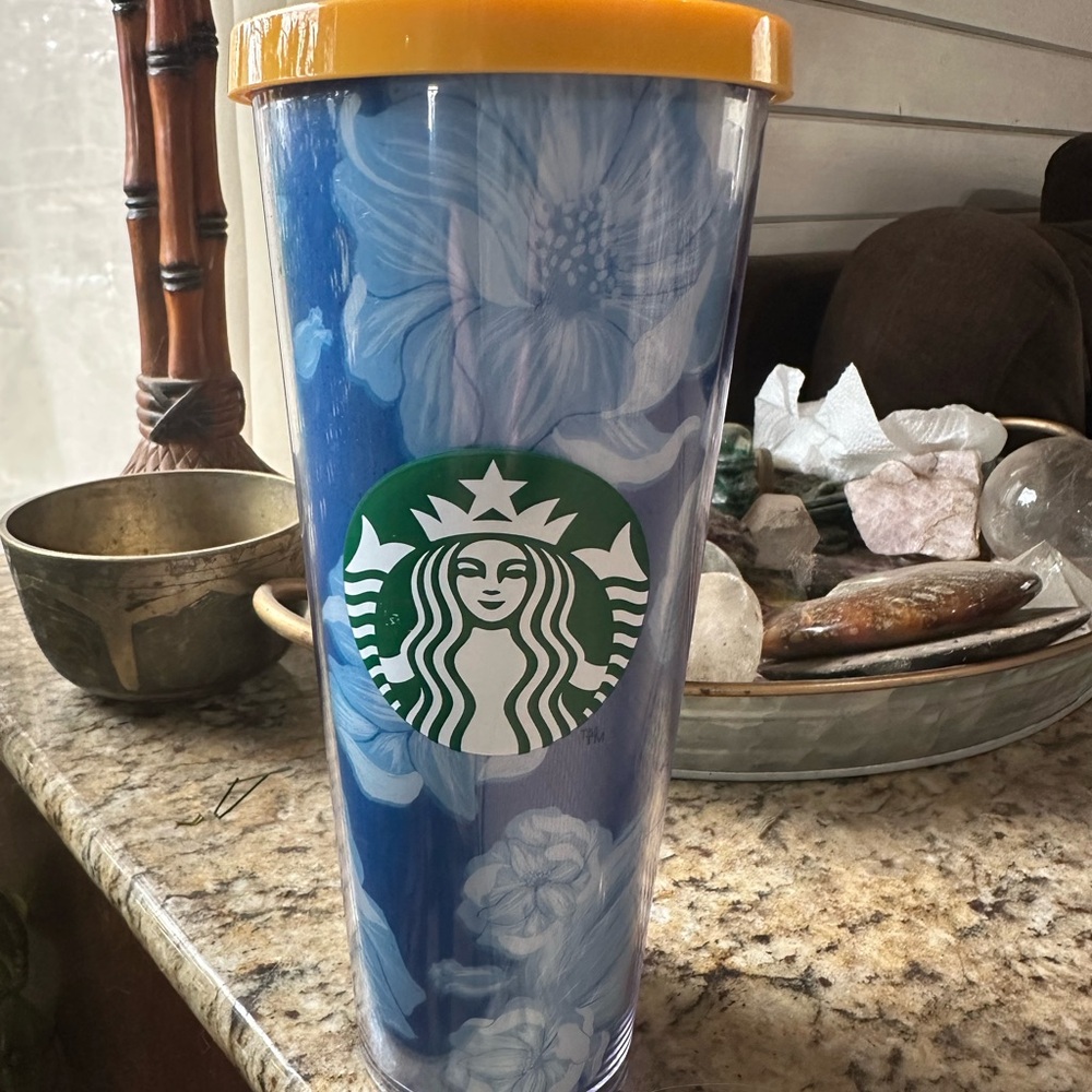 Starbucks Blue Cactus Flower Tumbler